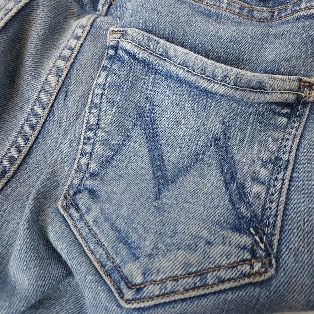 MOTHER The Hustler Sneak Jeans High-Rise Mini Flare Size 25